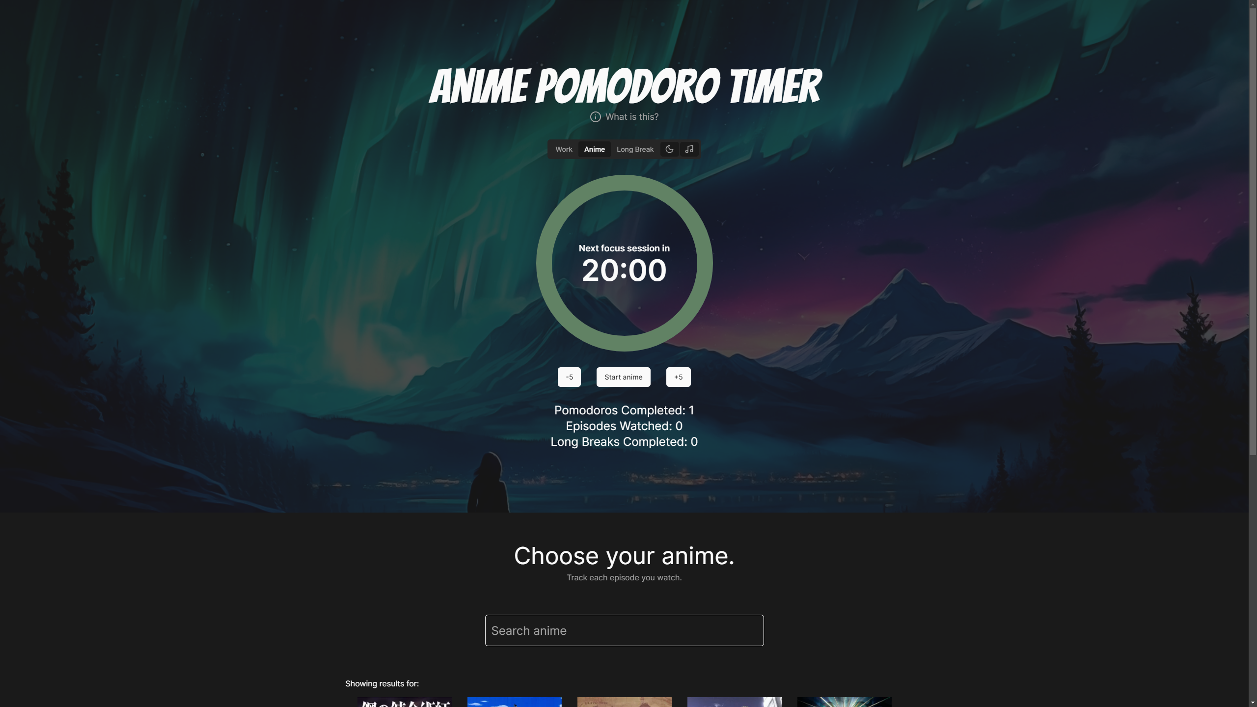 Anime Pomodoro Timer